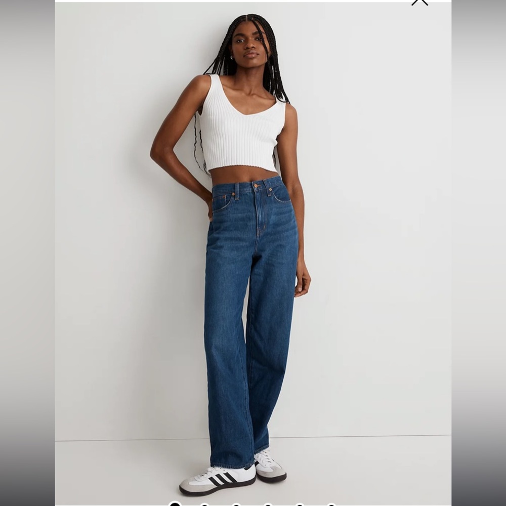 Madewell Baggy Straight Jeans in Dark Worn Indigo Wash